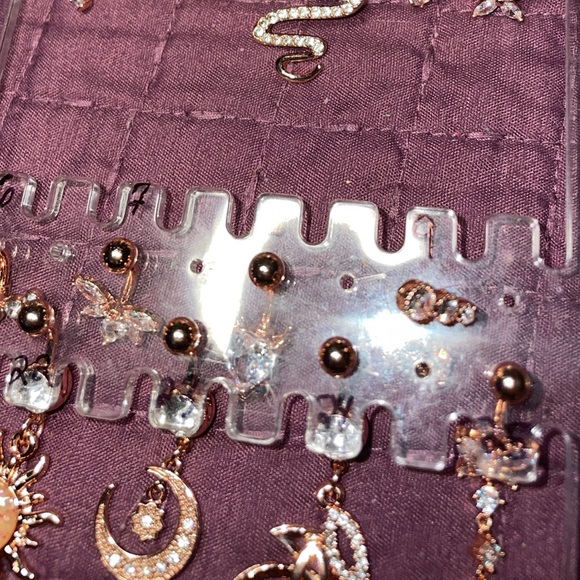 Rose Gold belly Naval Rings dropping dangle 2 piece sexy bling body piercing new - Picture 5 of 16